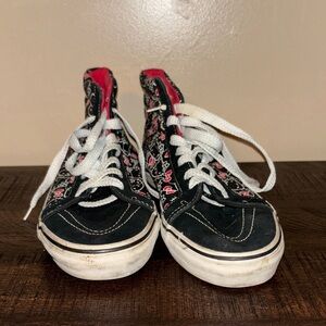 Vans Black and Red High-Top Sneakers